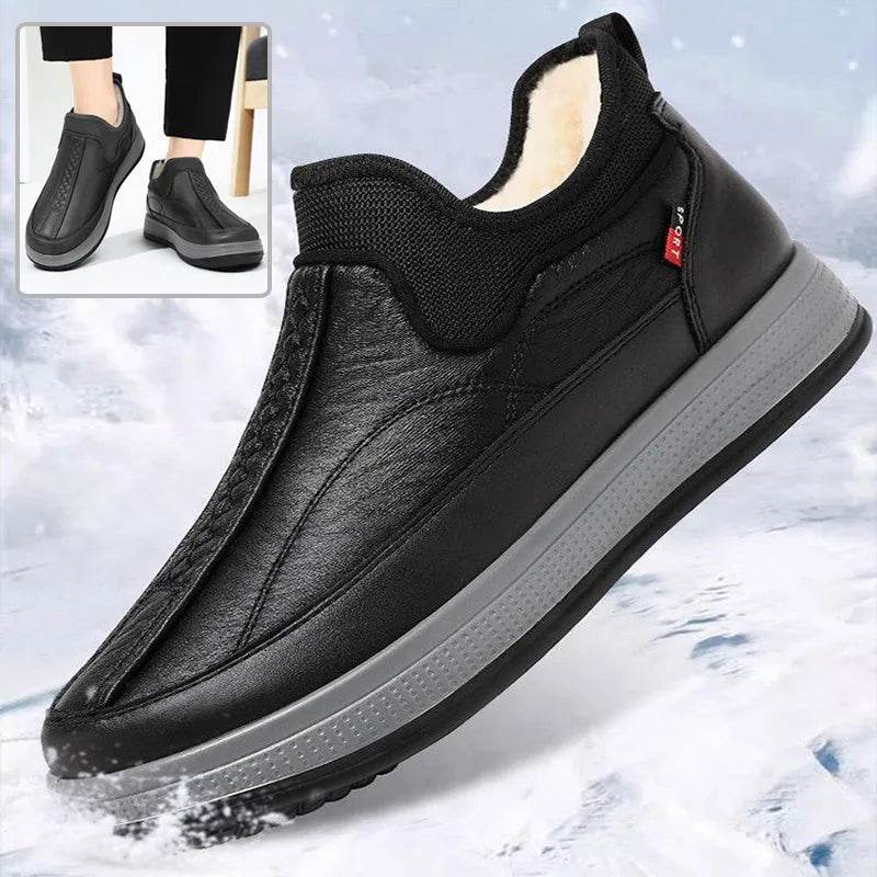 Winter Warm Fleece Snow Boots Round-toed Platform Ankle Boot Fashion Simple Non-slip Flat Cotton Shoes Men - EX-STOCK Canada