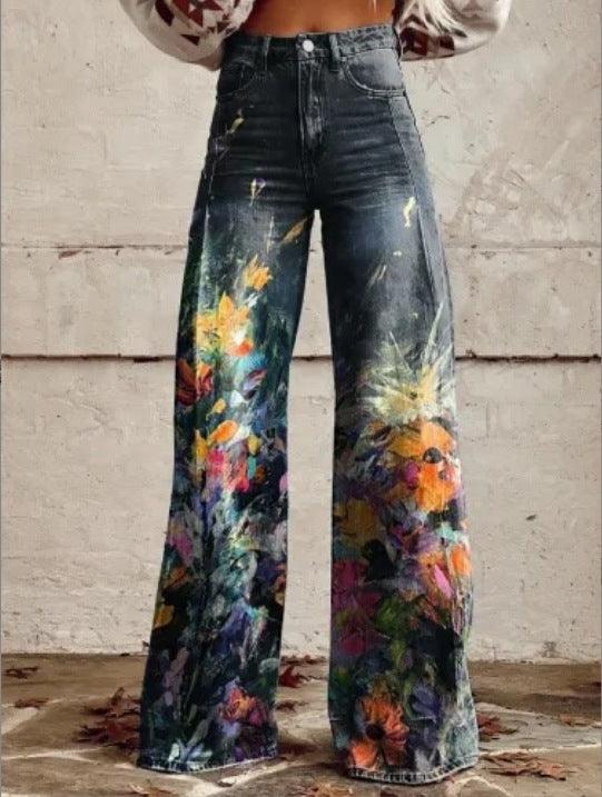 Pantalon décontracté en jean pour femmes grande taille européen et américain