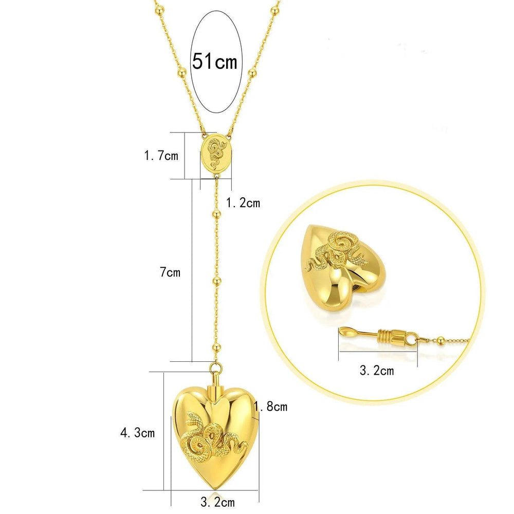 18k Gold Detachable Love Necklace With Snake Carving Fashion Personality Clavicle Chain Necklace For Valentine's Day Loved Memorial Jewelry - EX-STOCK Canada