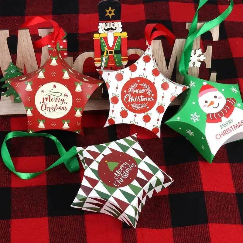 Christmas Gift Boxes Santa Claus Candy Box Star Shape Merry Christmas Boxes Bags for Home New Year Xmas Decor Kids Gifts - EX-STOCK Canada