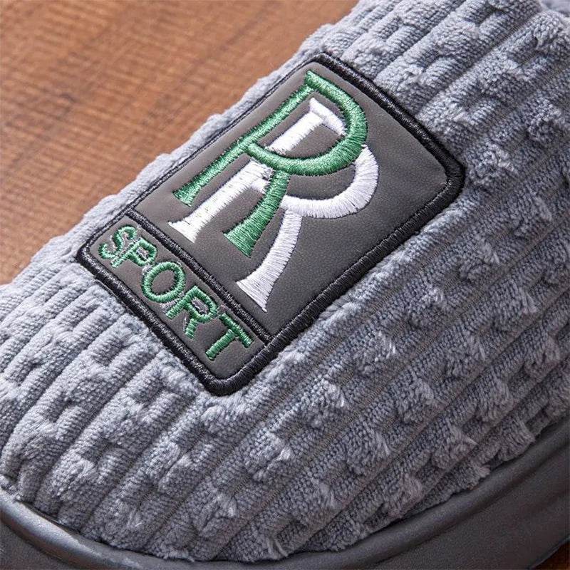 Men's Letter Plush Slippers Winter Warm Non-slip House Shoes Plus Size Indoor Bedroom Floor Home Slipper For Women - EX-STOCK Canada