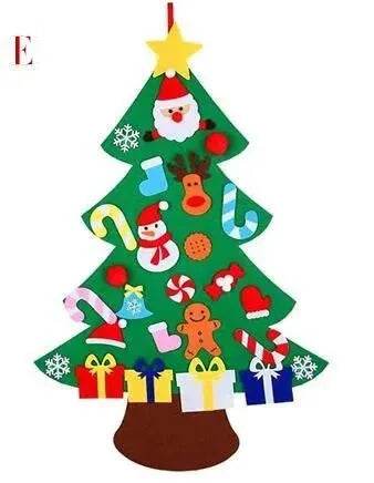 DIY Felt Christmas Tree New Year Toddler Kids Handmade Gift Toys Door Wall Hanging Ornaments Holiday Party Home Decor Set - EX-STOCK Canada