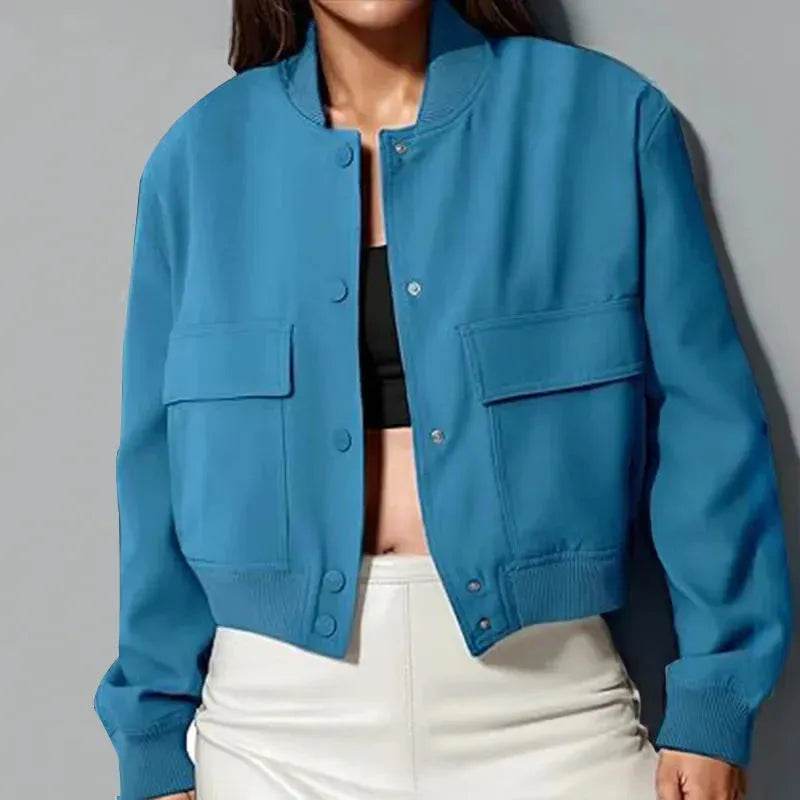 Oversized Fashion Button down Cropped Jacket outwear top for women - EX-STOCK Canada