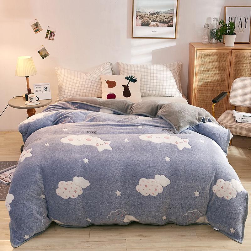Plush Thick Snowflake Duvet Cover Single Piece Flannel EX-STOCK Canada