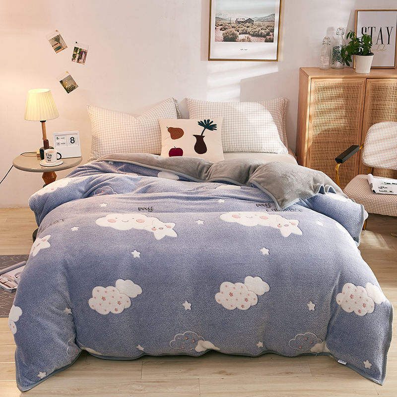 Plush Thick Snowflake Duvet Cover Single Piece Flannel EX-STOCK Canada