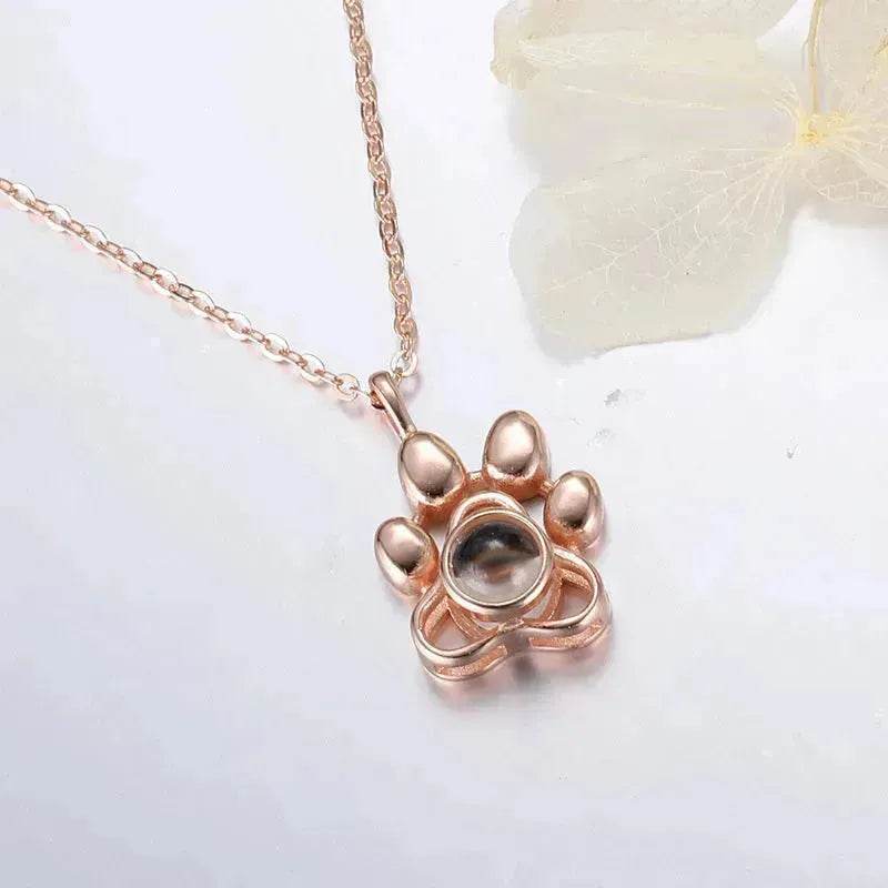 Cute Animal Dog Paw Personalized Custom Projection Necklace - EX-STOCK Canada