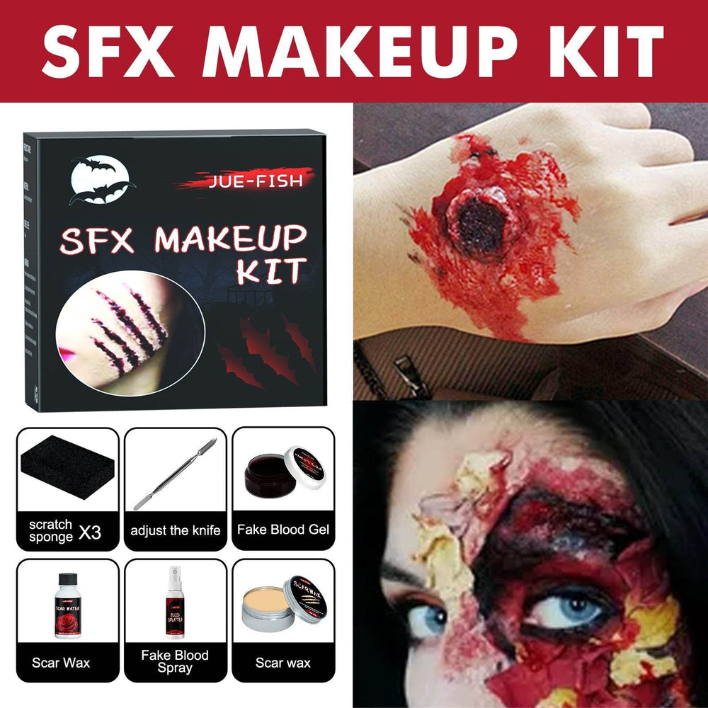 Halloween Makeup Kit, Simulates Plasma Skin Wax-Shaped Scar Water Wound Makeup Halloween Makeup Kit - EX-STOCK Canada