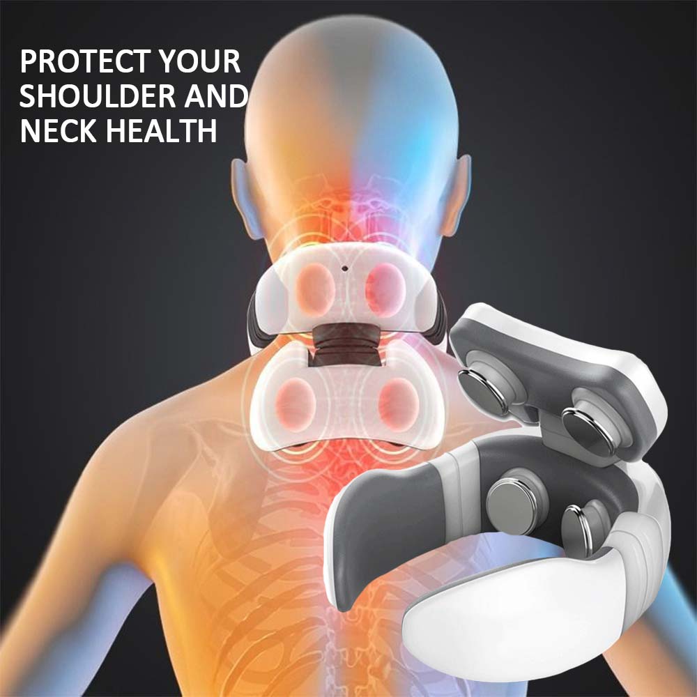 Smart Electric Pulse Back and Neck Massage 4 Heads Pain Relief Tool Health Care Relaxation Cervical Vertebra Physiotherapy EX-STOCK Canada