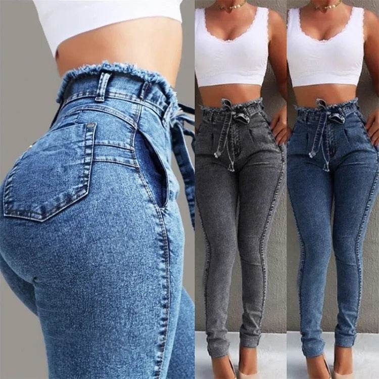 High Waist Fringed jeans Bootcut Pant Women - EX-STOCK Canada