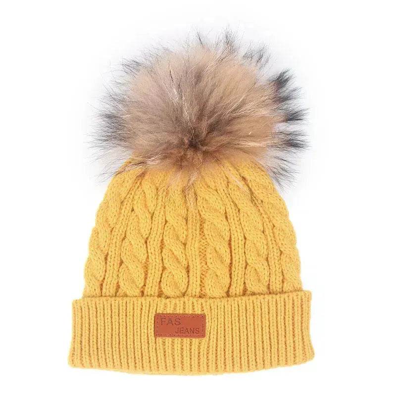 Children Winter Hat kids beanies Kids winter hat baby boy and girl warm woolen beanies faux fur beanies - EX-STOCK Canada