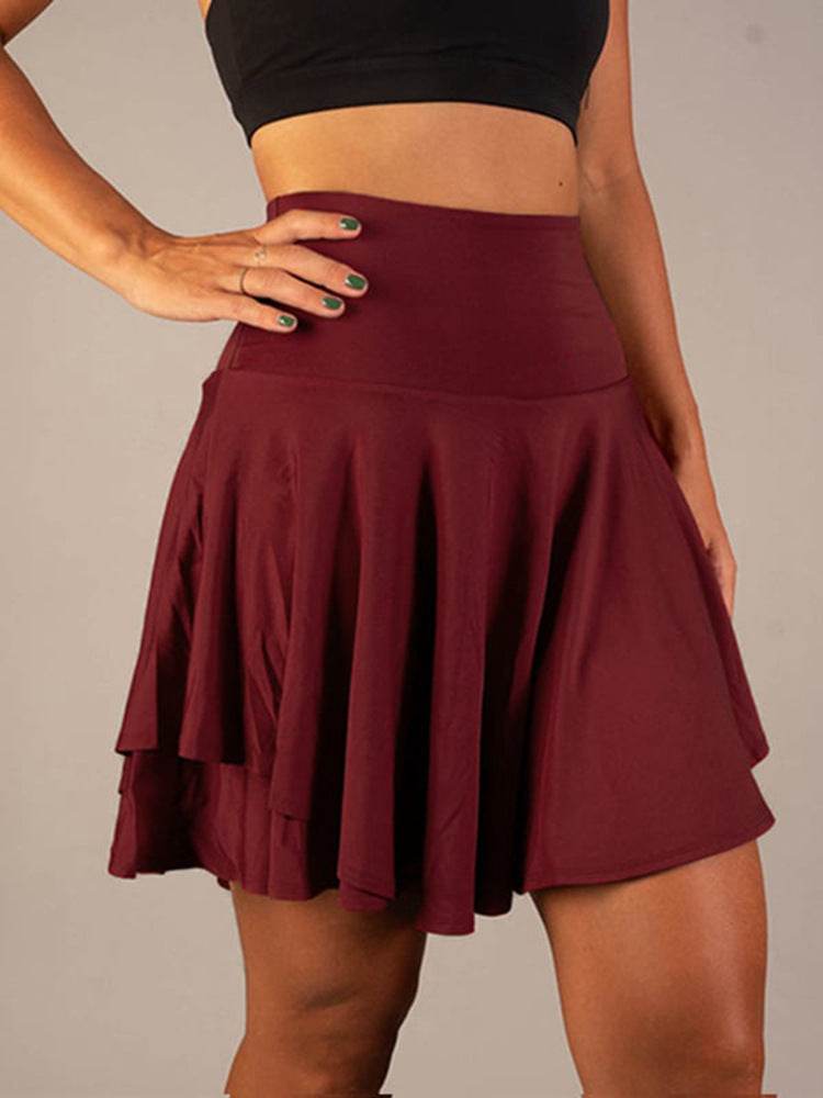 High Waist Belly Contracting Running Short Skirt Anti-exposure Yoga Skirt - EX-STOCK Canada