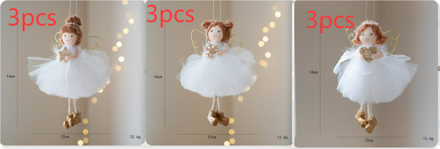 Christmas White Tulle Skirt Golden Wings Angel Girl Pendant EX-STOCK Canada