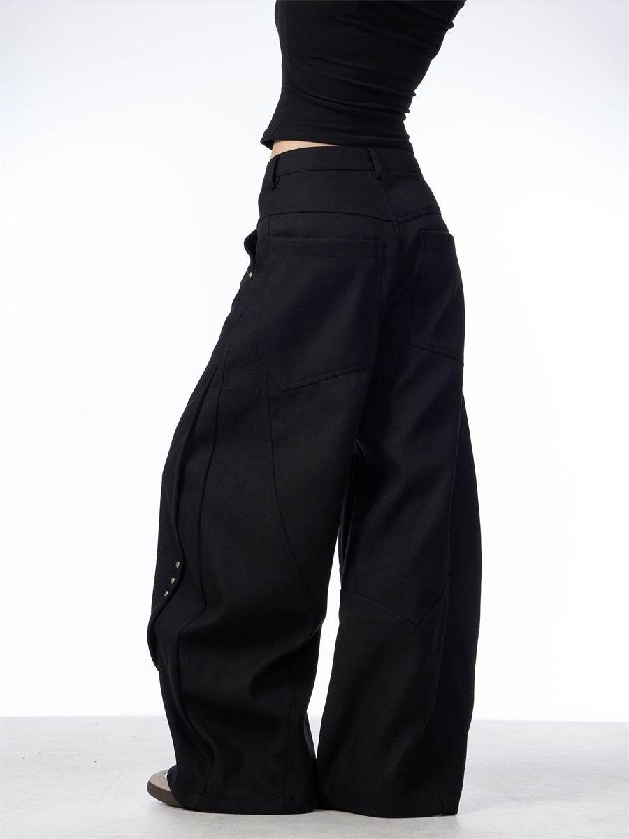 Stitching Machete Casual Pants Women's Wide-leg Trousers - EX-STOCK Canada