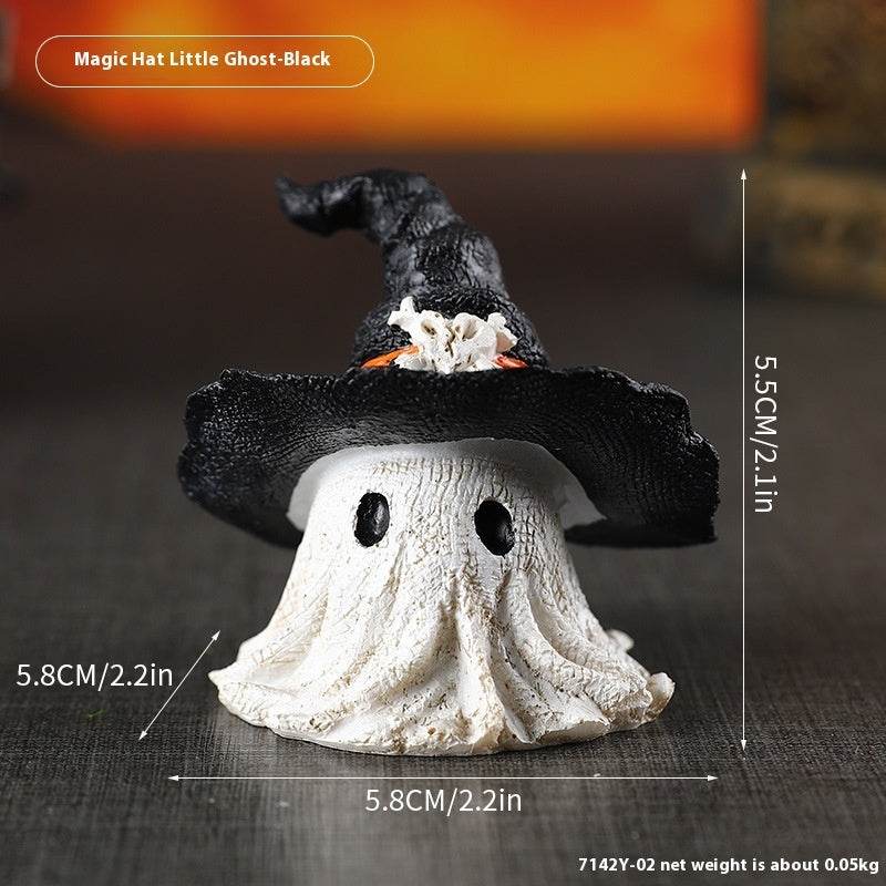 Resin Decoration Halloween Wizard Hat Ghost Ornaments - EX-STOCK Canada