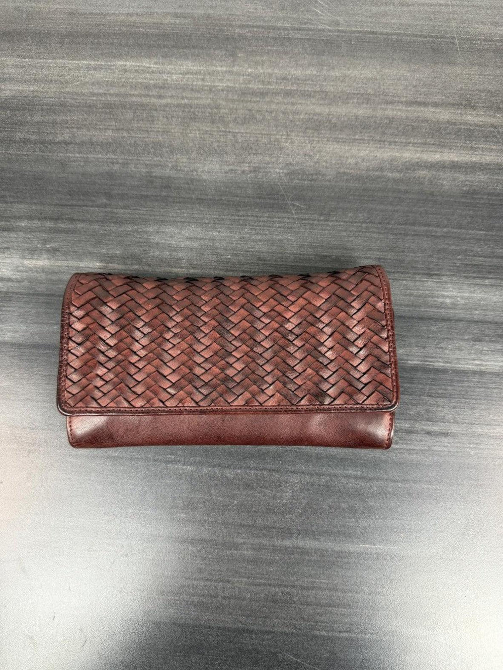 Women's Leather Basket Weave Purse