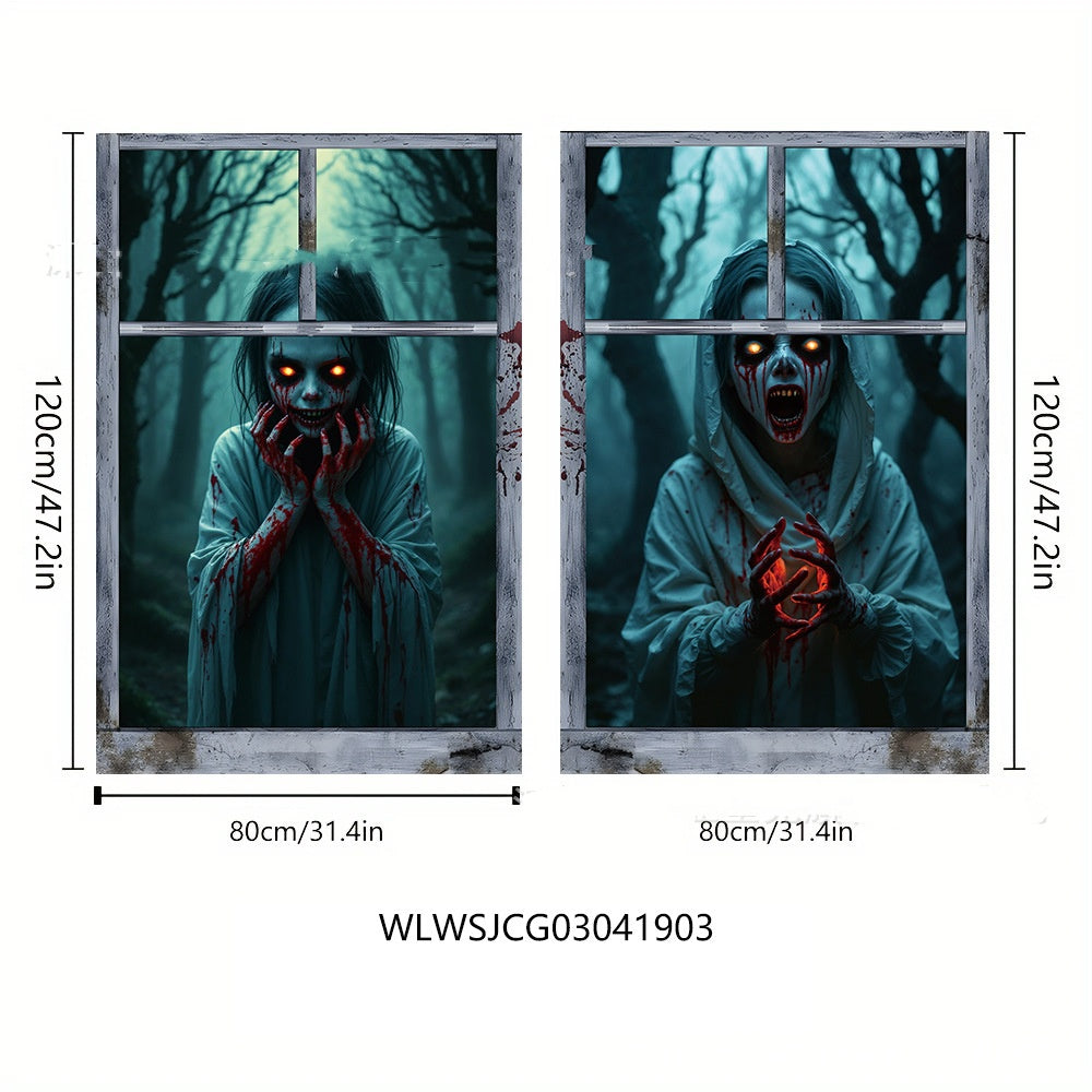 Halloween horror window cover decoration – product view 3