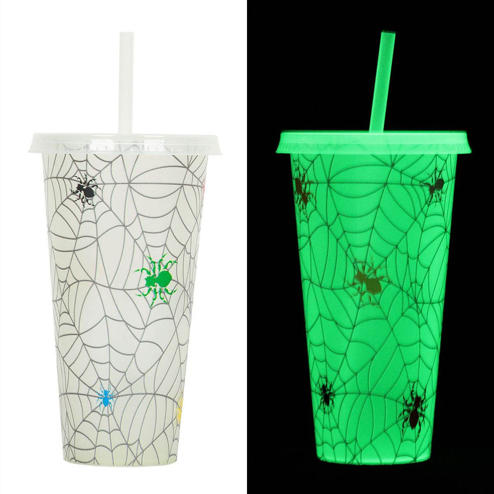 720ml Plastic Sippy Cup Halloween Luminous Straw Cup - EX-STOCK Canada