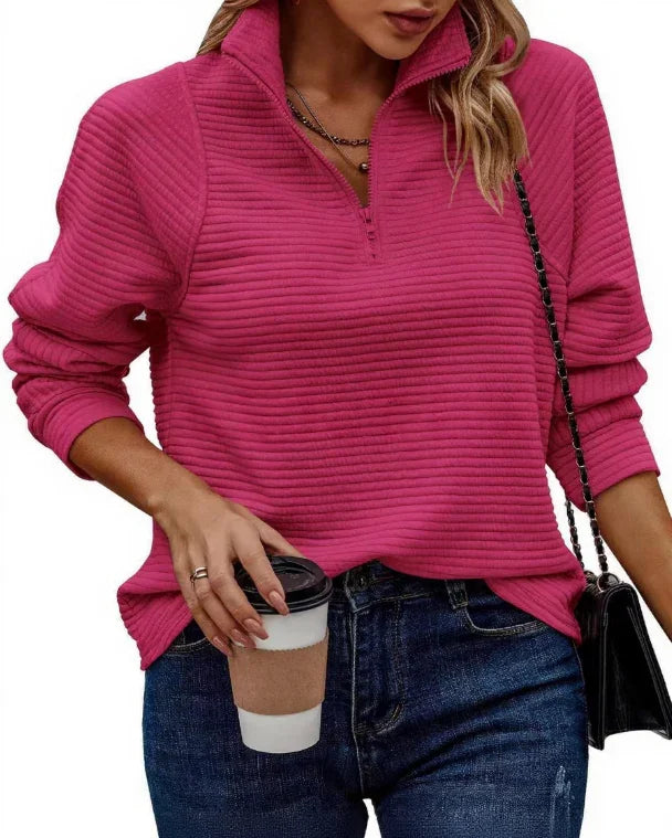 Amazon Best-selling Zip-neck Solid Color Hoodie For Women In Europe And America EX-STOCK Canada