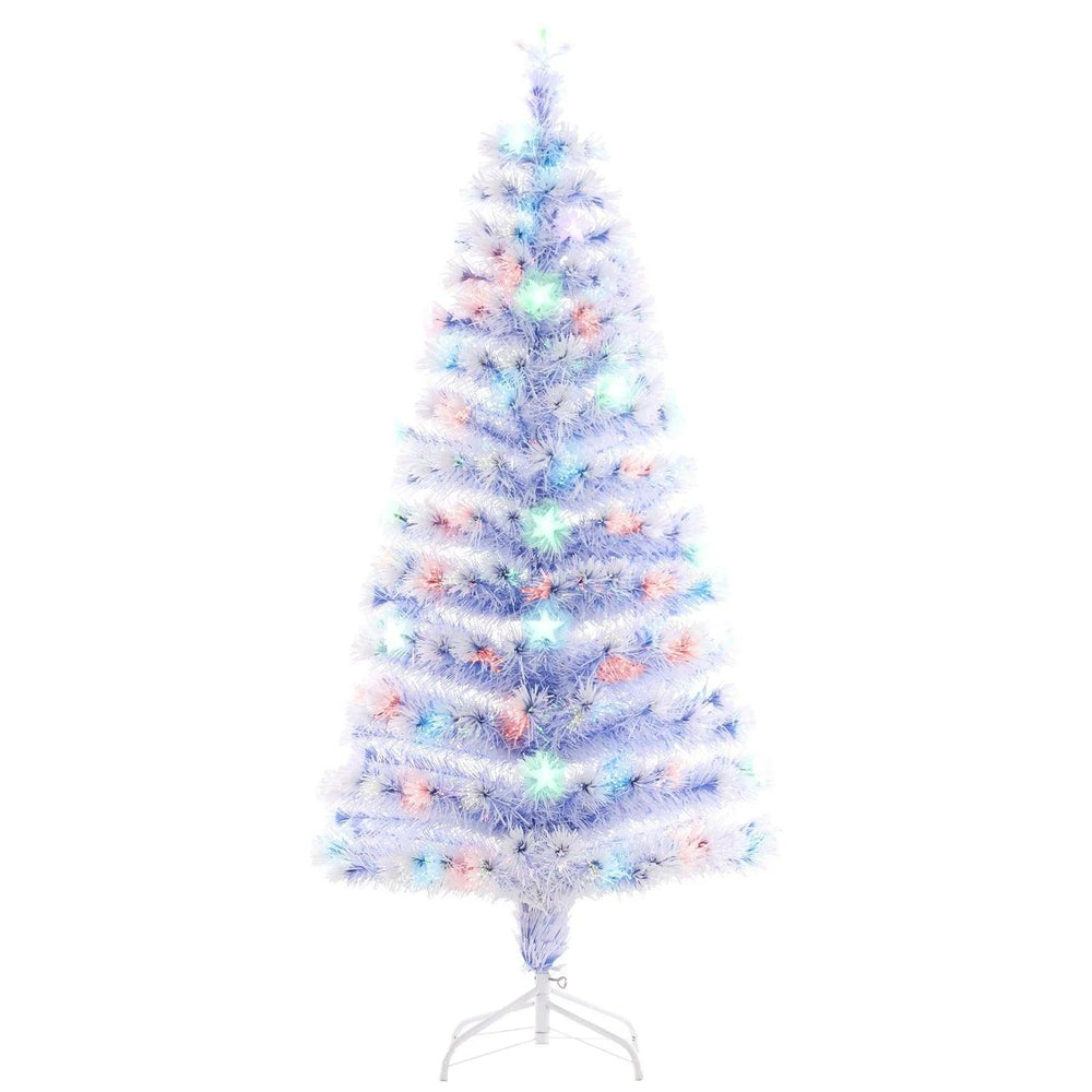 Sapin de Noël de 5 pieds pré-éclairé à fibre optique LED, sapin de Noël artificiel décor saisonnier avec support, décoration d'hiver pour les fêtesEX-STOCK Canada