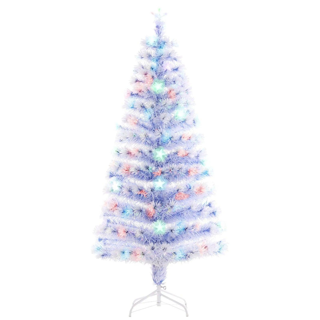 Sapin de Noël de 5 pieds pré-éclairé à fibre optique LED, sapin de Noël artificiel décor saisonnier avec support, décoration d'hiver pour les fêtesEX-STOCK Canada