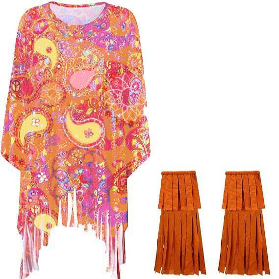 Tie Dye Cloak Costume Halloween Party Clothing Suit - EX-STOCK Canada