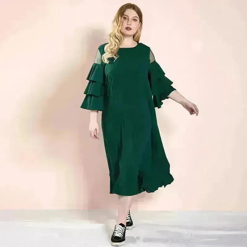 Spring And Summer Spot Women's Dress Plus Size Middle East Hot-selling Skirt dress for Mom Midi Dress - EX-STOCK CANADA