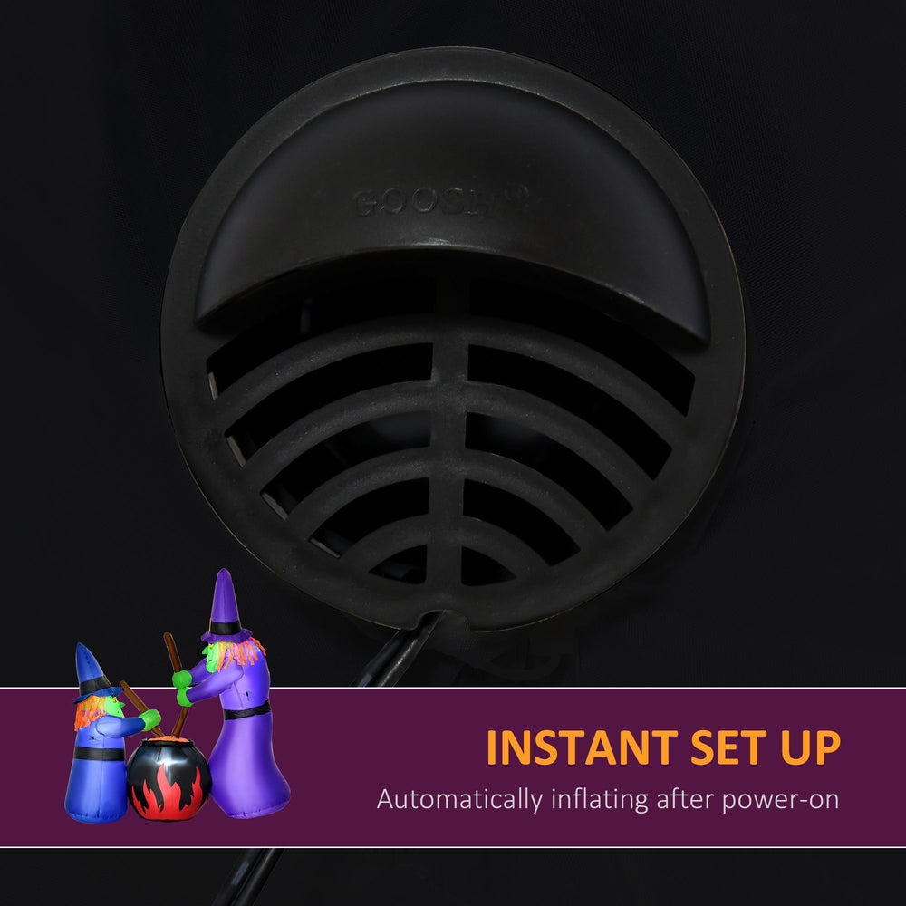 Outdoor Yard Colorful 5.5ft Blow Up Inflatable Halloween Two Old Witch And Magical Potions Decoration With LED For Indoor Outdoor House Party Display EX-STOCK Canada