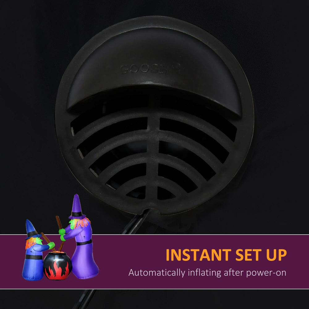 Outdoor Yard Colorful 5.5ft Blow Up Inflatable Halloween Two Old Witch And Magical Potions Decoration With LED For Indoor Outdoor House Party Display EX-STOCK Canada