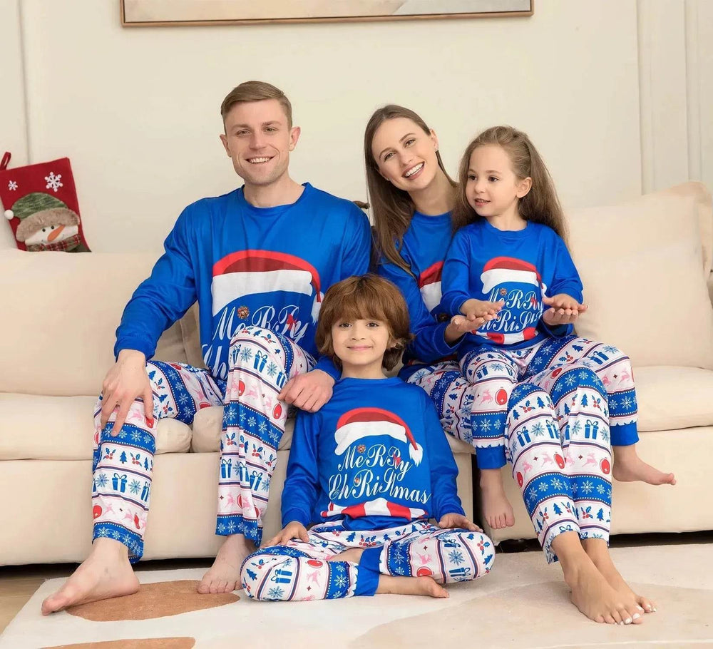 Matching Family Pajamas Sets Christmas PJ's Letter Print Top And Plaid Pants Jammies Sleepwear - EX-STOCK Canada