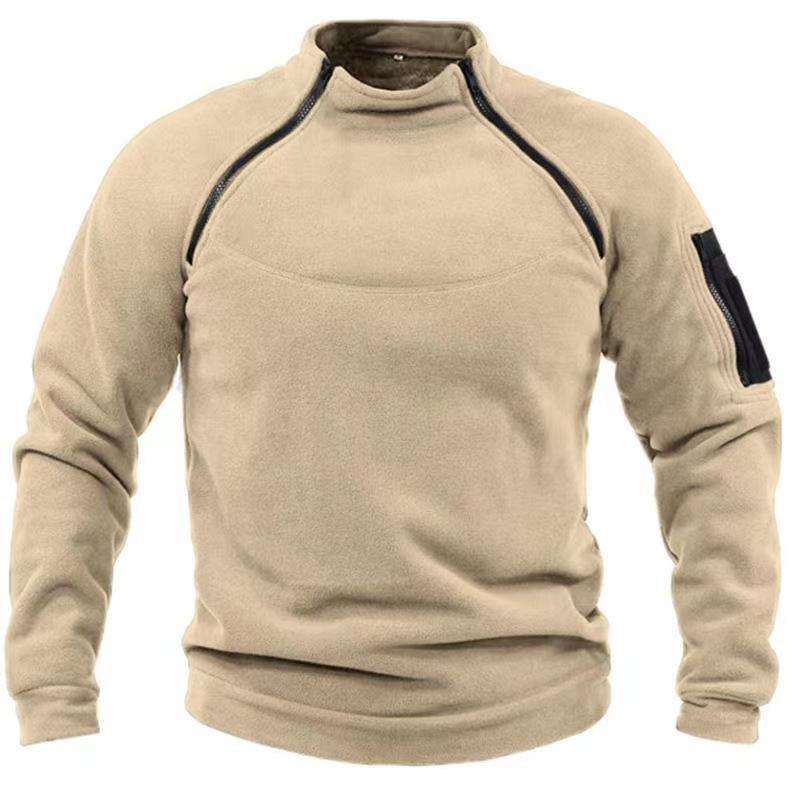Pull pour hommes à col montant, chaud et ample, vêtement de couleur unieEX-STOCK Canada