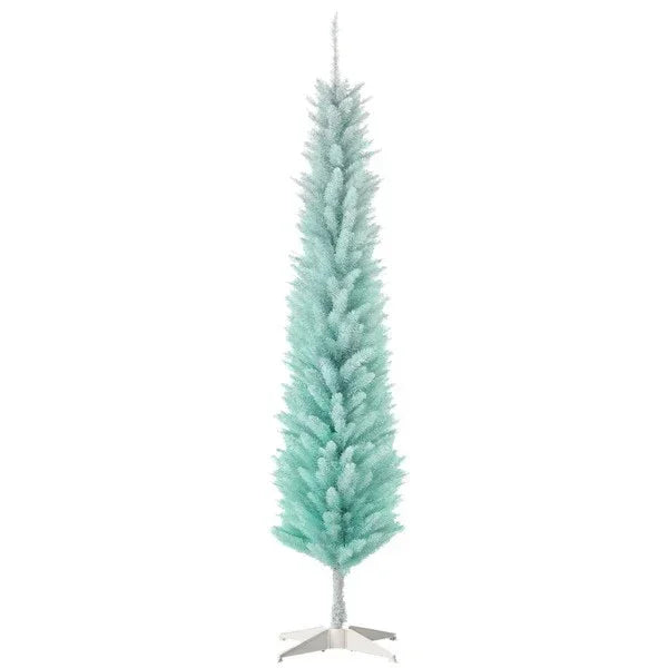 6ft Pencil Christmas Trees, Skinny Artificial Christmas Tree For Xmas Holiday Decor, Gradient Blue EX-STOCK Canada