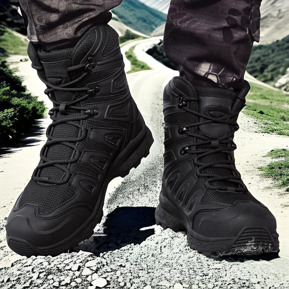 Men's Mid-Top Outdoor Hiking Boots – Waterproof Rubber Sole | EU 39–47 black