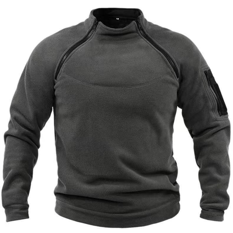 Pull pour hommes à col montant, chaud et ample, vêtement de couleur unieEX-STOCK Canada