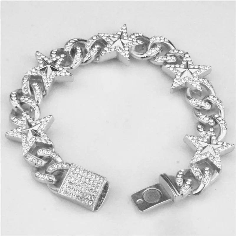 Hipster Five-pointed Star Cuban Link Chain Bracelet - EX-STOCK Canada