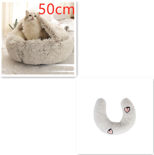 2 In 1 Dog And Cat Bed Pet Winter Bed Round Plush Warm Bed House Soft Long Plush Pets Bed Pet Products EX-STOCK Canada