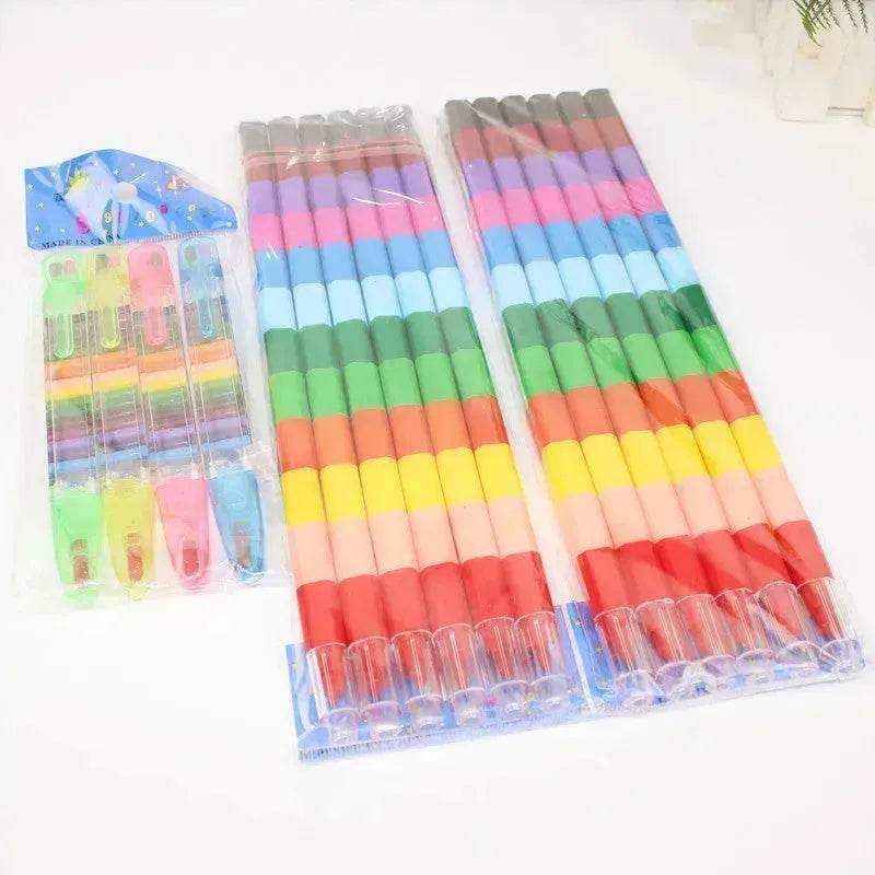 Creative Building Blocks Coloring Crayon 12 Colors Square Crayon Crayon Stationery - EX-STOCK Canada