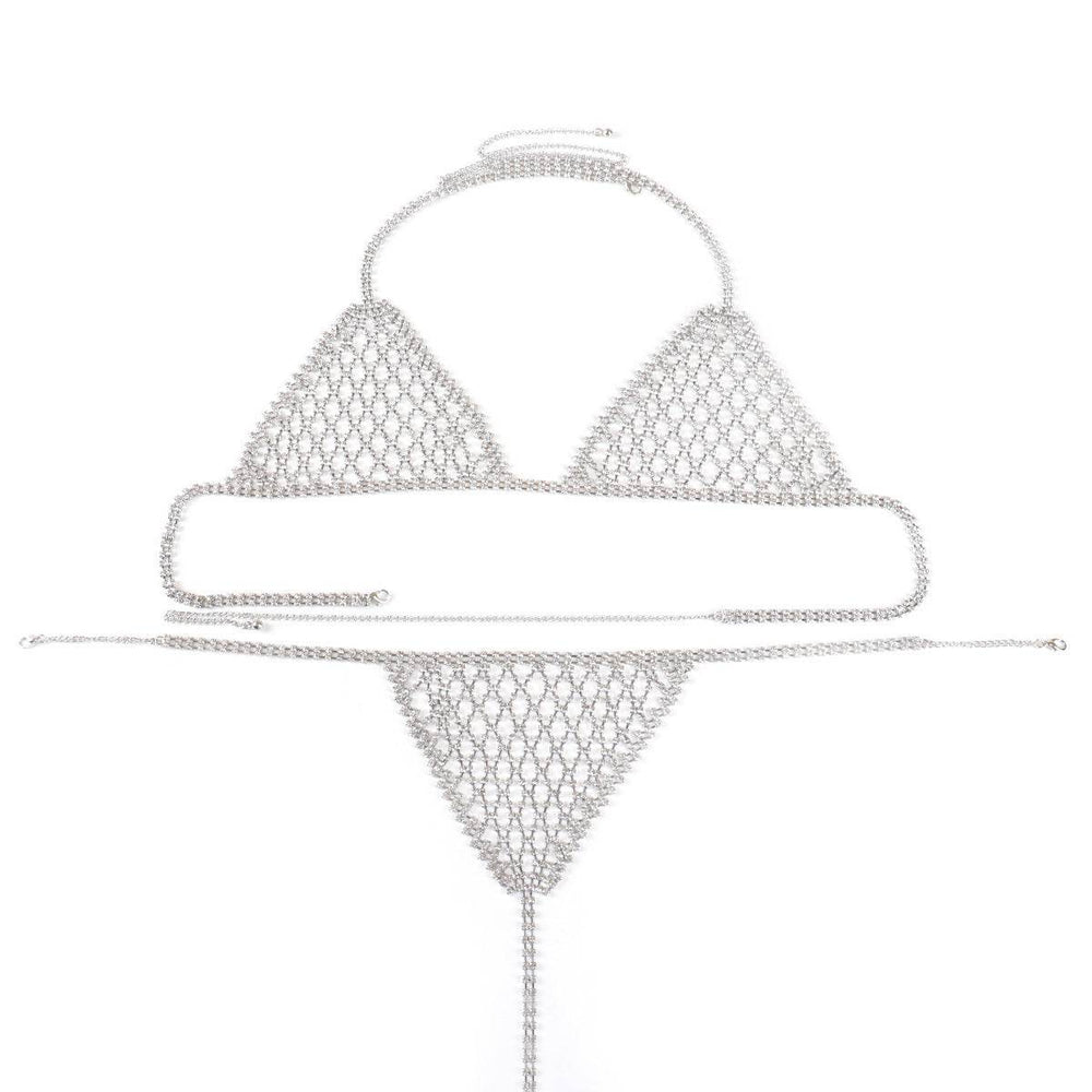 Lingerie Nightclub Body Chains – Diamond Rhinestone Bra and Panties Set - EX-STOCK Canada