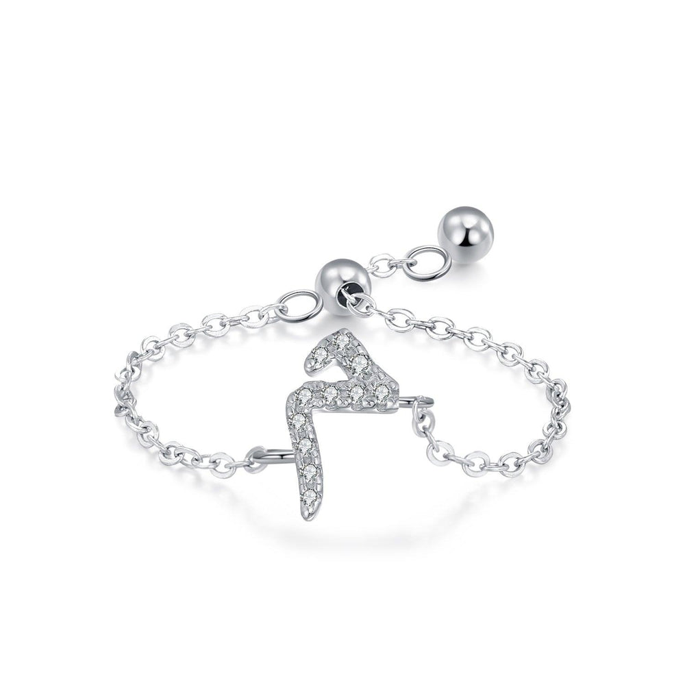 S925 Sterling Silver Niche Style Arabic Letters Pull-out Chain All-match Stackable EX-STOCK Canada