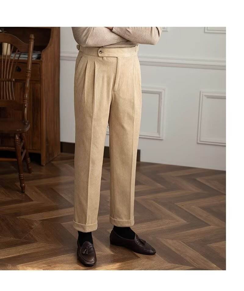 Men Autumn And Winter Corduroy Smooth Ankle-length trouser for work - EX-STOCK Canada