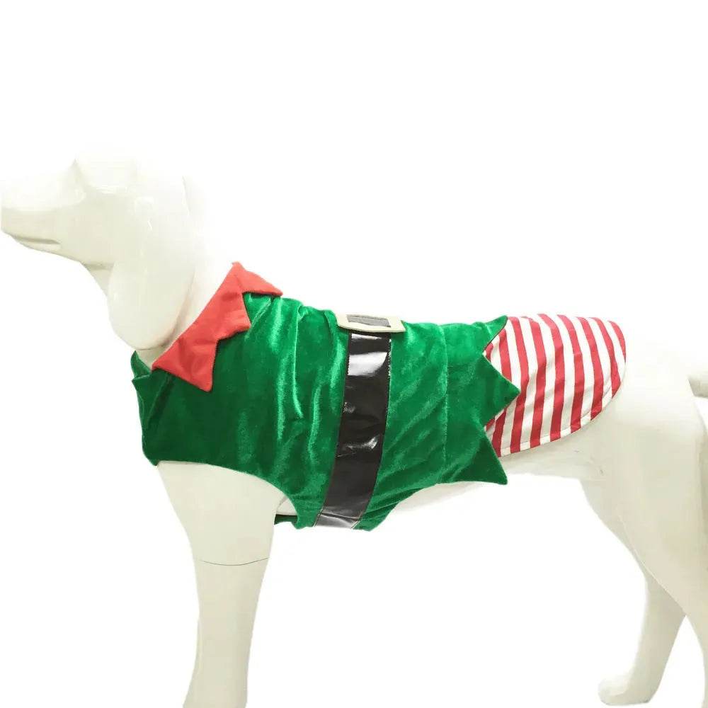 Fashion Christmas Clothes Green Elf Pet Dog Christmas Costume - EX-STOCK Canada