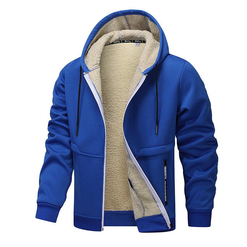 Veste sweat épaissie en laine d'agneau pour hommesEX-STOCK Canada