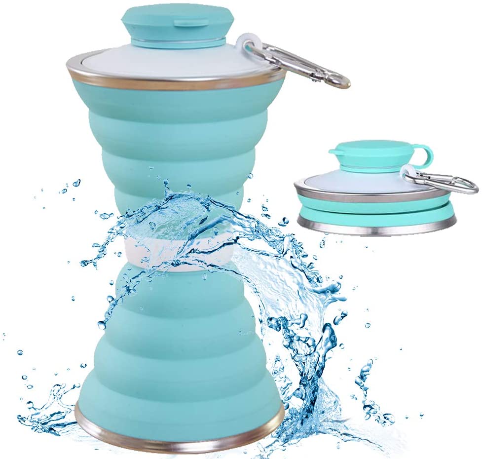 Bouteille d'eau en silicone de 500ML, pliable, étanche, portable, pour sportifs, voyage, randonnée, réutilisable, gadgets de cuisine