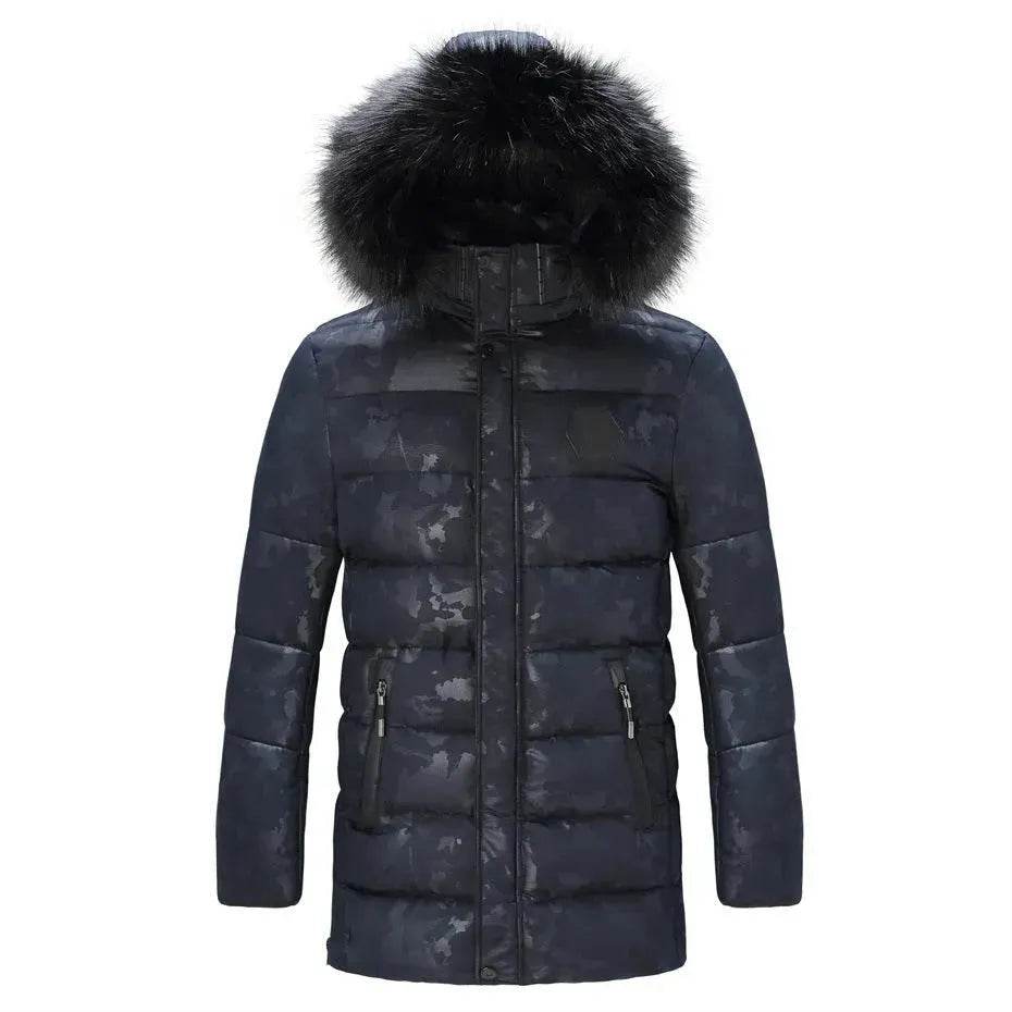 Men's Faux Fur collar Cotton padded Thick Long Puffer Winter Jacket - EX-STOCK Canada