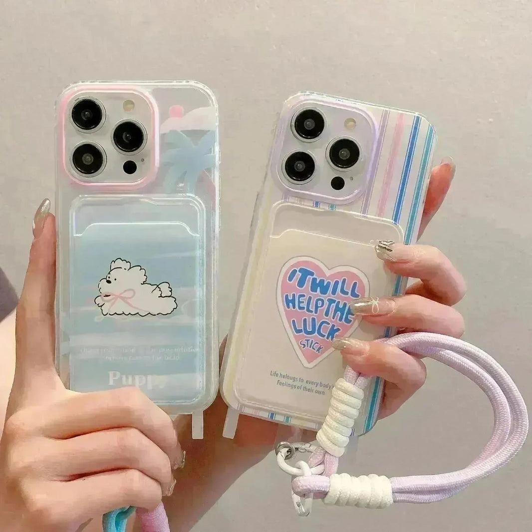 Cartoon Lanyard Phone Case Card Holder Protective Case - EX-STOCK CANADA