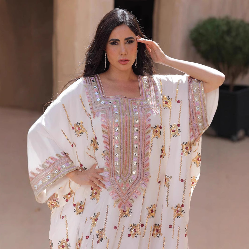Loose Long Muslim Dress Kaftan With Headscarf - EX-STOCK Canada