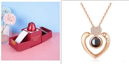 Hot Valentine's Day Gifts Metal Rose Jewelry Gift Box Necklace For Wedding Girlfriend Necklace Gifts - EX-STOCK Canada