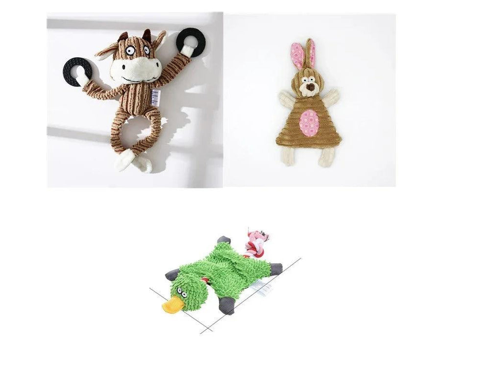 Pet Toy Donkey Shape Corduroy Chew Toy For Dogs Puppy Squeaker Squeaky Plush Bone Molar Dog Toy Pet Training Dog EX-STOCK Canada