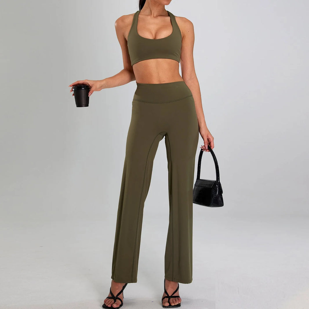 High-intensity Sports Suit Outdoor Running Nude Feel Workout Clothes Slimming High Waist - EX-STOCK CANADA