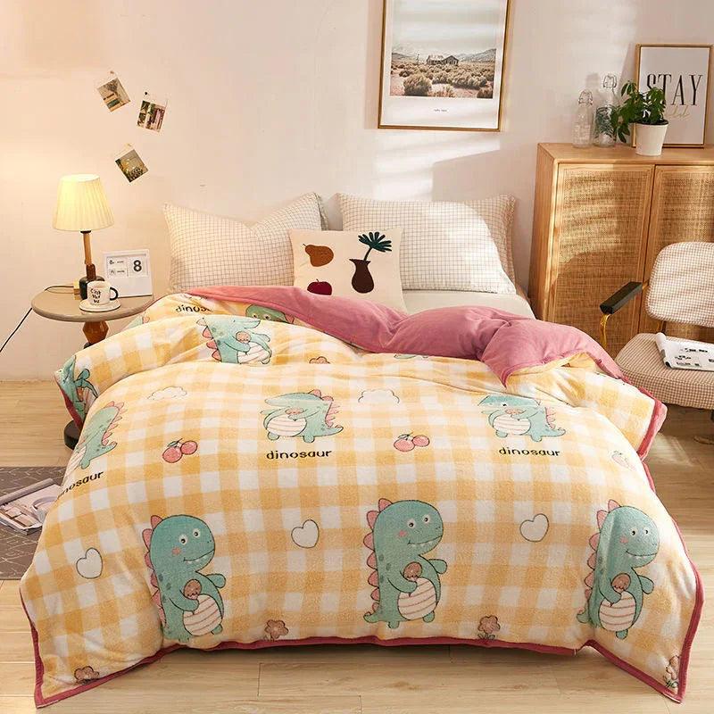 Plush Thick Snowflake Duvet Cover Single Piece Flannel EX-STOCK Canada