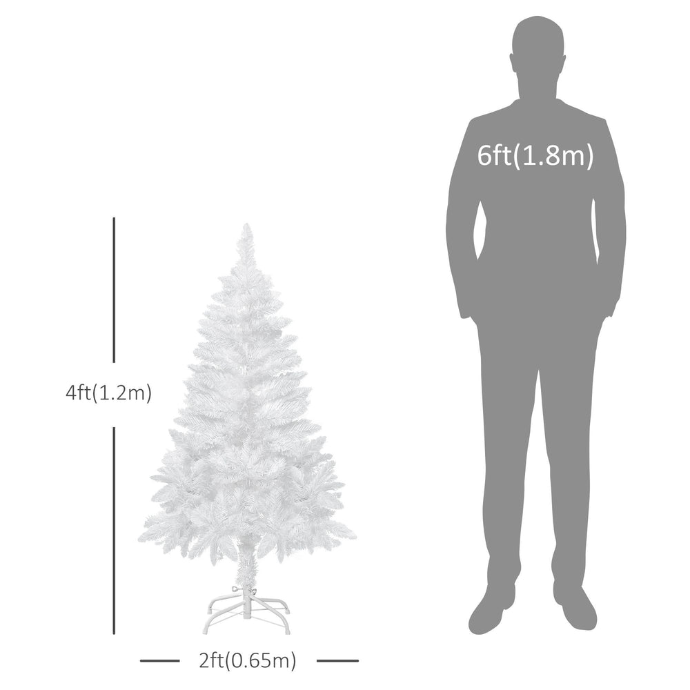 4ft Artificial Christmas Tree With Pine Realistic Branches, Auto Open, For Indoor Decoration, White EX-STOCK Canada